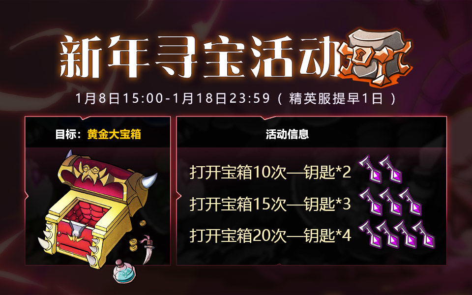 《失落城堡手游》【更新预告】迎新年，寻宝活动开启啦！！！