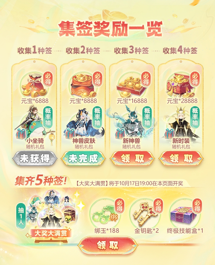 顶级人气大服【1周年】预约开启！参与预约集福签活动，赢满贯大奖！